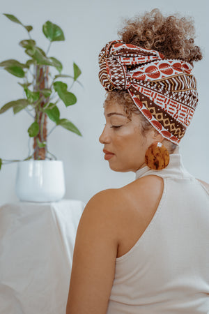 Woman in Jae African Ankara Headwrap